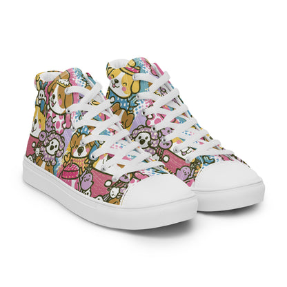 Playful Pooches high top canvas