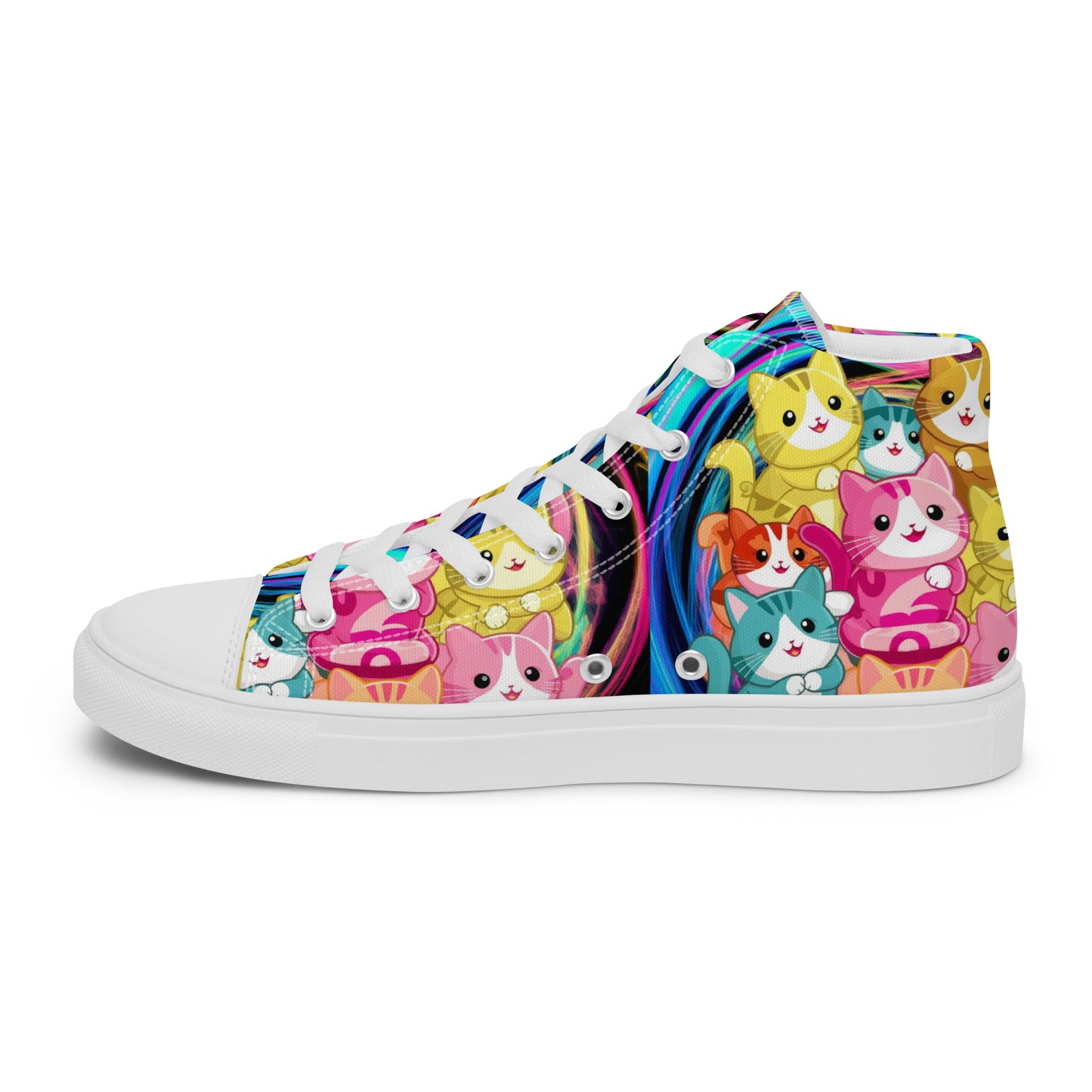 Colorful Cat Crew high top canvas