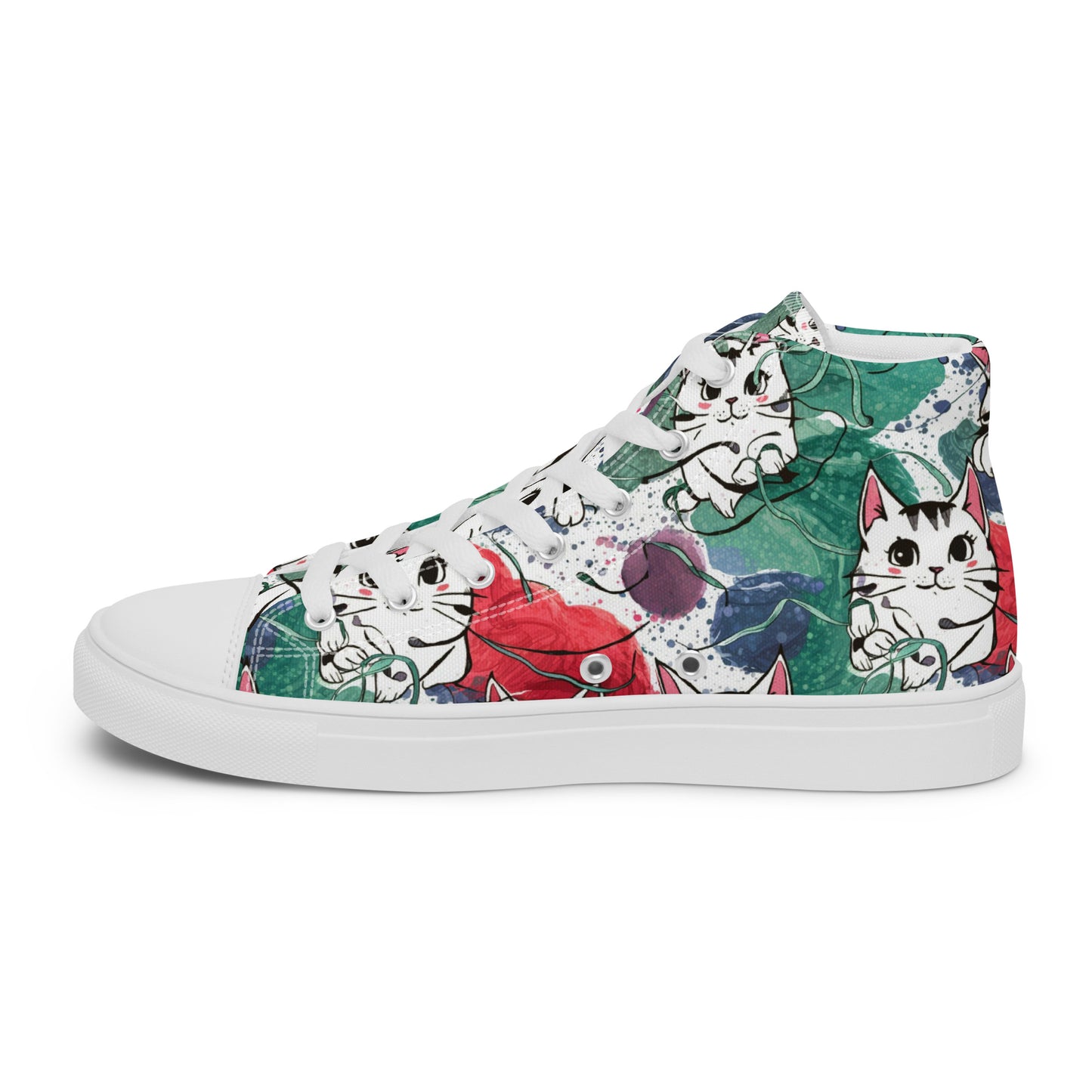 Vibrant Cat Splash high top canvas