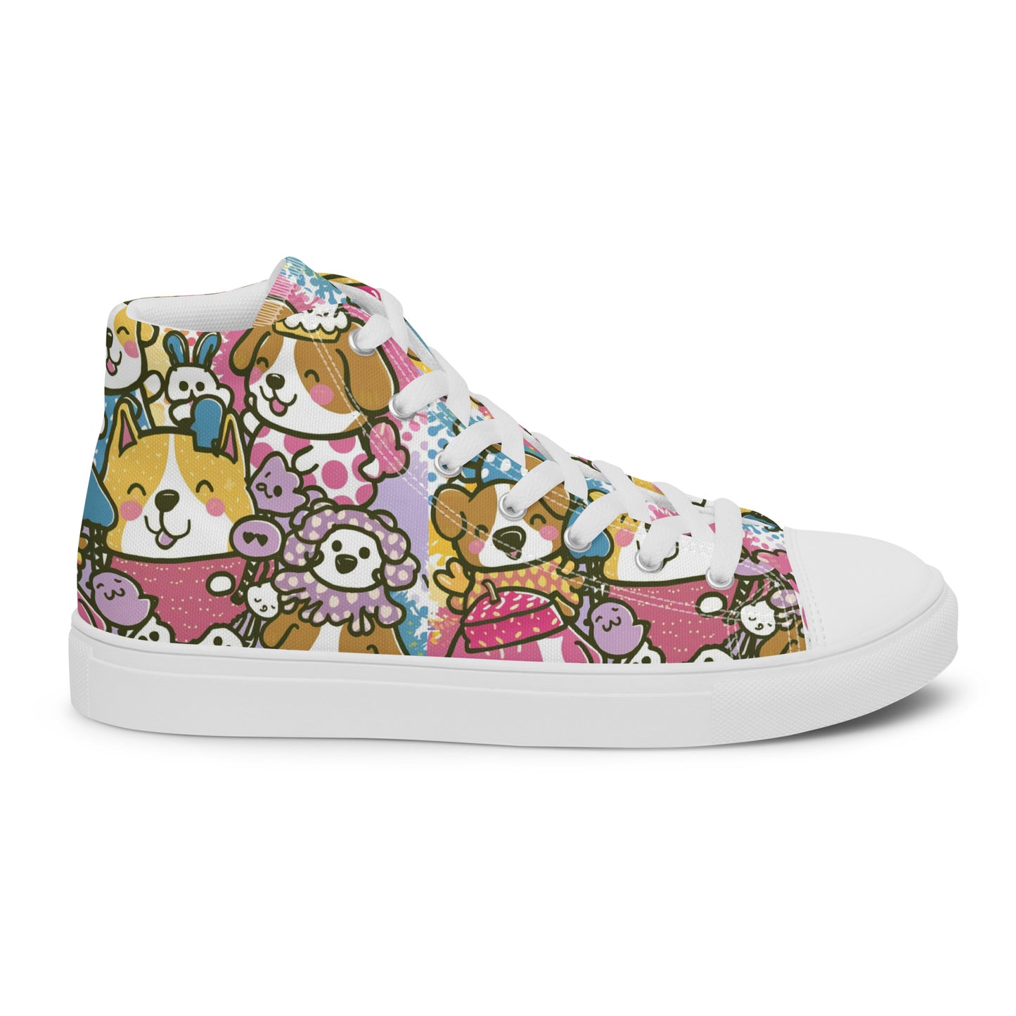 Playful Pooches high top canvas