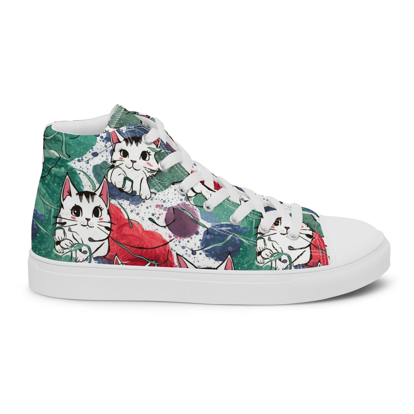 Vibrant Cat Splash high top canvas