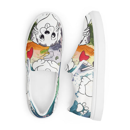 Happy Dog Face slip-on canvas shoes