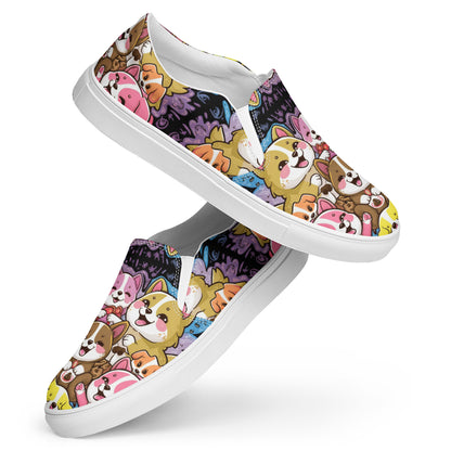 Happy Dogs cartoons slip-on canvas