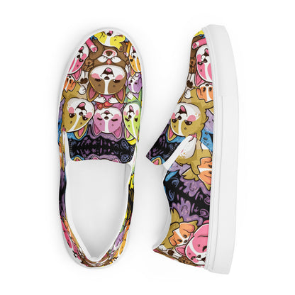 Happy Dogs cartoons slip-on canvas