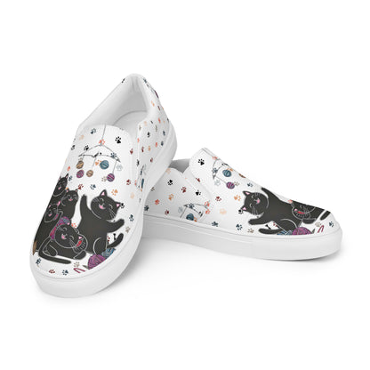 whimsical felines Women’s slip-on canvas shoes