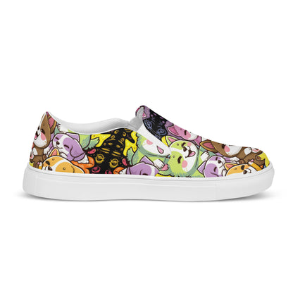 Happy Dogs cartoons slip-on canvas