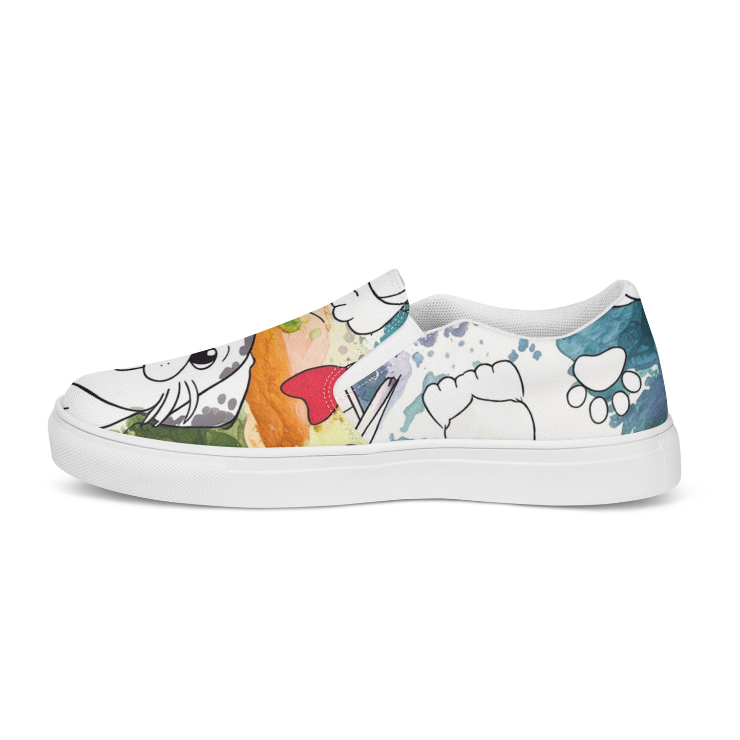 Happy Dog Face slip-on canvas shoes