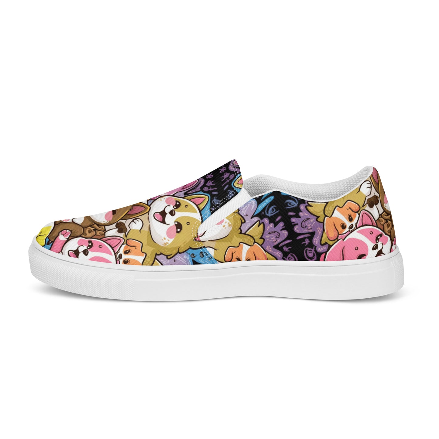 Happy Dogs cartoons slip-on canvas