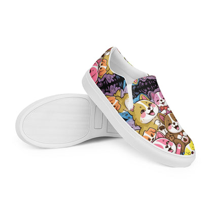 Happy Dogs cartoons slip-on canvas